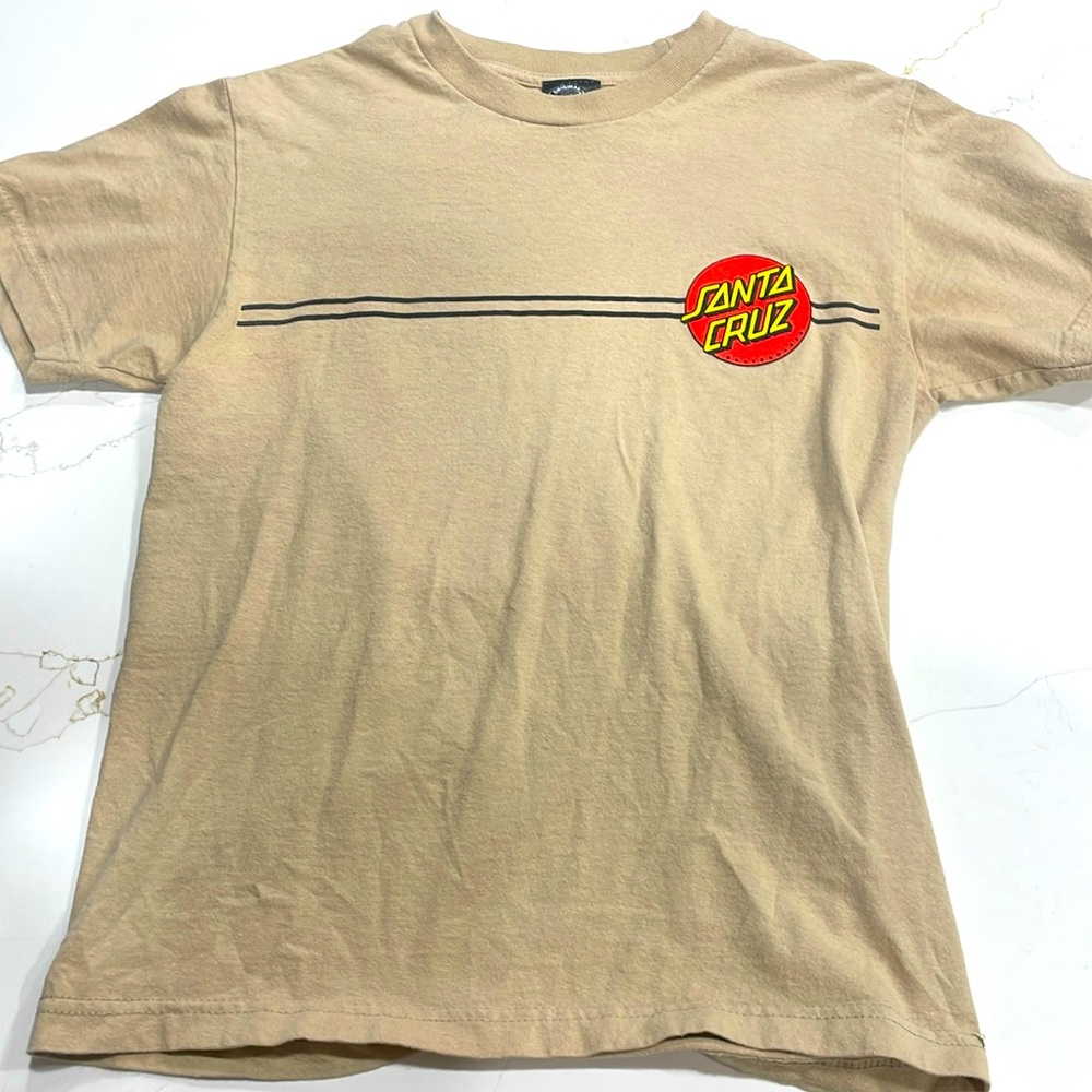 Santa Cruz Skateboards Shirt, Size S, Color Cream